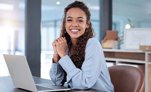 Lady smiles at work
