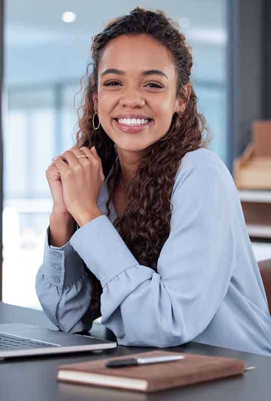 Lady smiles